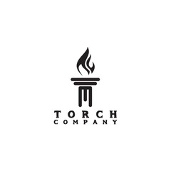 Torch logo design vector template