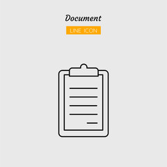 line icon symbol, order document Isolated flat outline vector design