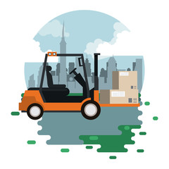 transportation merchandise logistic cargo cartoon