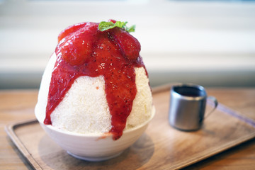 Strawberry Bing Su Korean Sweets.