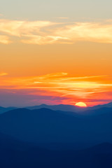 Fototapeta na wymiar mountain sunset