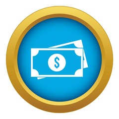 American dollars icon blue vector isolated on white background for any design