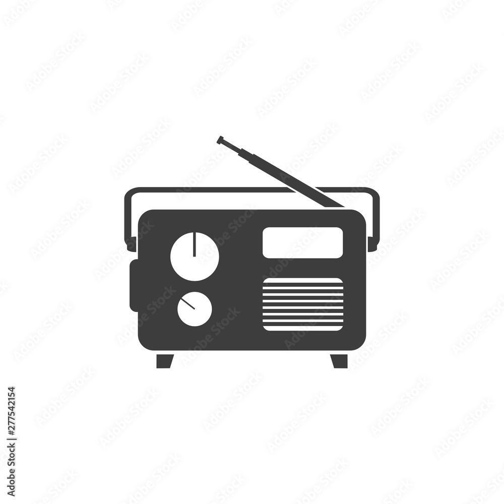 Poster radio icon template black color editable. radio symbol vector sign isolated on white background. sim