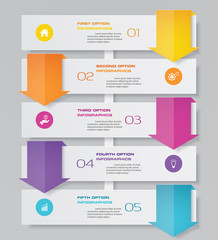5 steps infographics chart design element. For data presentation.	