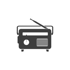 Radio icon template black color editable. Radio symbol vector sign isolated on white background. Simple logo vector illustration for graphic and web design.