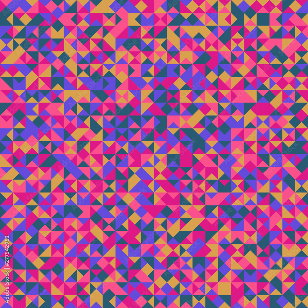Poster Multicolor triangle pattern background - abstract polygonal vector design