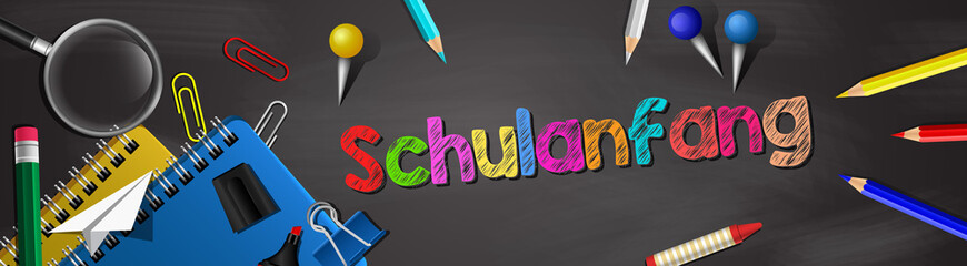 Schriftzug "Schulanfang" - Schulanfang Banner
