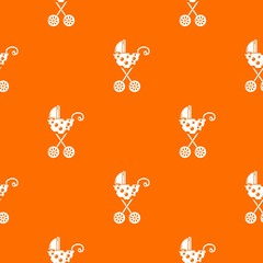 Baby carriage elegant pattern vector orange for any web design best