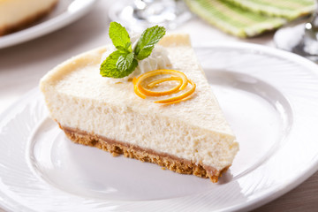 Homemade Vanilla Cheesecake With Whipped Cream