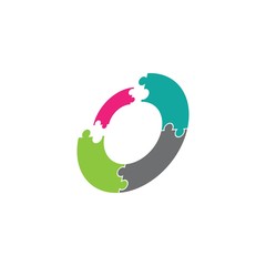 puzzle logo vector icon template