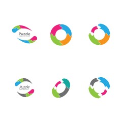 puzzle logo vector icon template