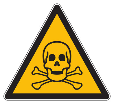 Toxic warning yellow sign
