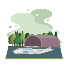 transportation commercial passengers airplane cartoon