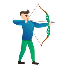 Man arch shooting icon. Cartoon of man arch shooting vector icon for web design isolated on white background