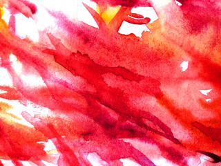 Artistic background image. Watercolor abstract texture in red colors.