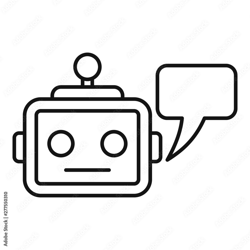 Poster chatbot service icon. outline chatbot service vector icon for web design isolated on white backgroun