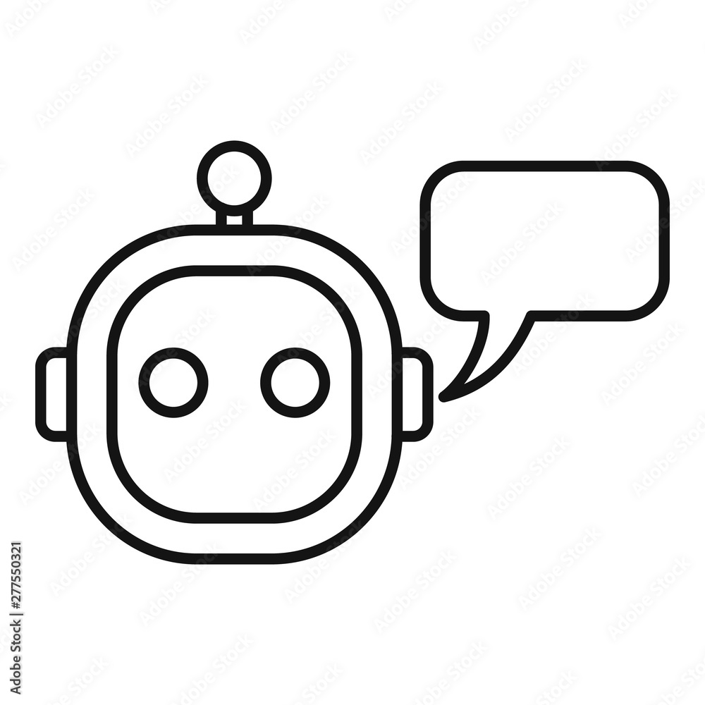 Poster smart chatbot icon. outline smart chatbot vector icon for web design isolated on white background