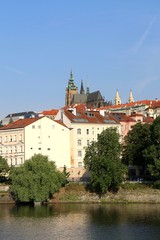 Fototapeta na wymiar praha, river, city, architecture, water, vltava, tower, czech, town, church, old, building, cityscape, cathedral, house, view, landmark,