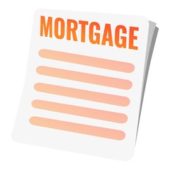Mortgage paper icon. Cartoon of mortgage paper vector icon for web design isolated on white background
