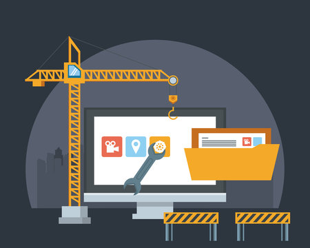 technology device maintenance support cartoon