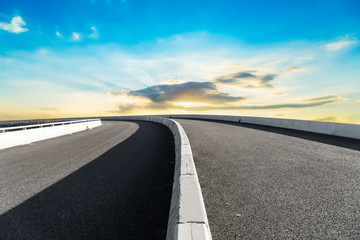 Urban Road and Sky Cloud Landscape..