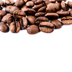 Coffee beans on white.