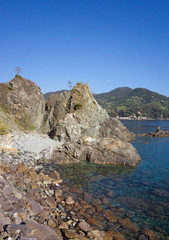 Fototapeta na wymiar coastal landscape in Levanto, Riviera di Levante, Liguria, Italy