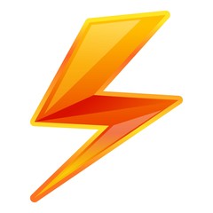 Electricity lightning bolt icon. Cartoon of electricity lightning bolt vector icon for web design isolated on white background