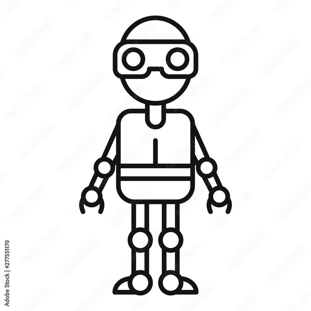 Poster robot icon. outline robot vector icon for web design isolated on white background