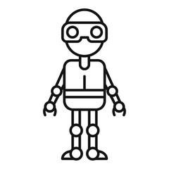 Robot icon. Outline robot vector icon for web design isolated on white background