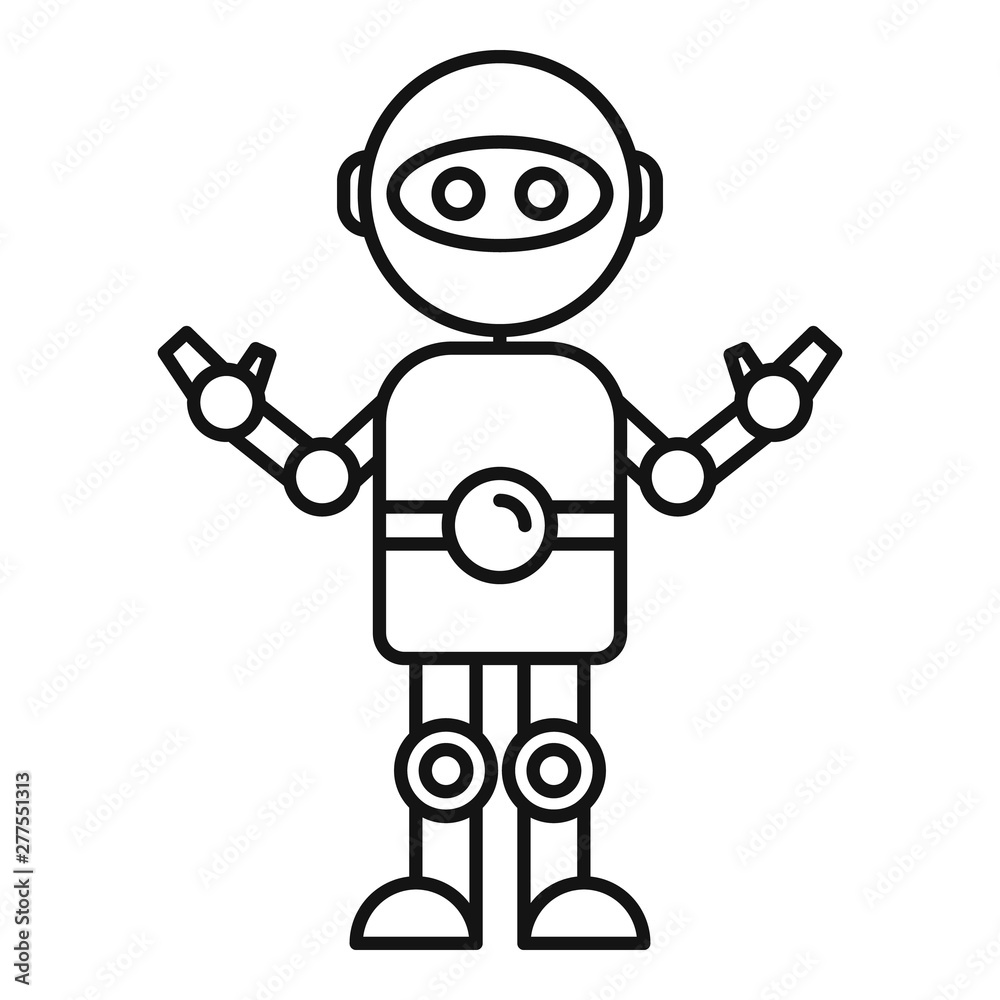 Poster chatbot icon. outline chatbot vector icon for web design isolated on white background