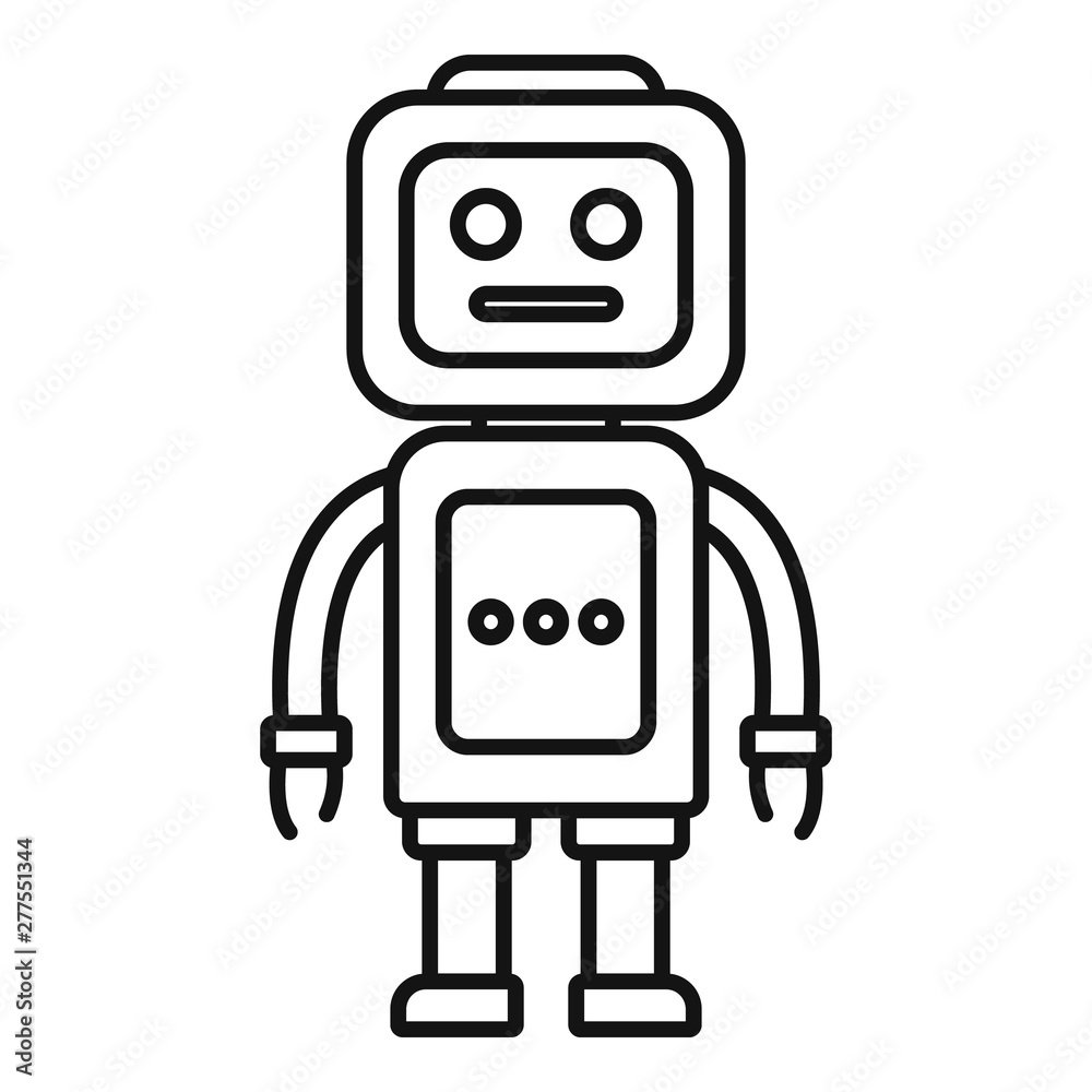 Poster electronic robot icon. outline electronic robot vector icon for web design isolated on white backgro