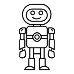 Humanoid machine icon. Outline humanoid machine vector icon for web design isolated on white background