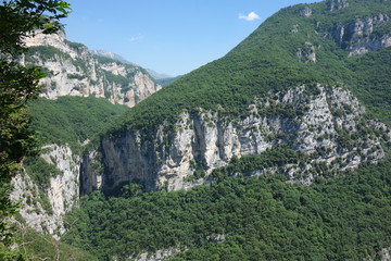 Path of hope. The Shrine of the Corona, sanctuary in Spiazzi in Italy