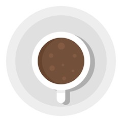 Top view coffee cup icon. Flat illustration of top view coffee cup vector icon for web design
