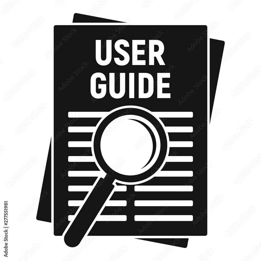 Poster user guide papers icon. simple illustration of user guide papers vector icon for web design isolated