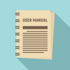 User manual icon. Flat illustration of user manual vector icon for web design