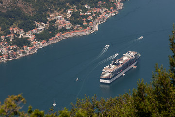 Cruise liner in bay of Kotor. Montenegro