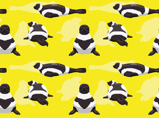 Ribbon Seal Cartoon Background Seamless Wallpaper