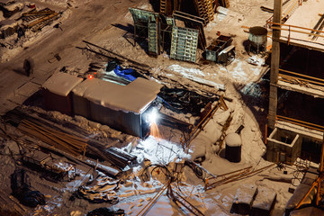 Aerial Photo Busy Industrial Construction Site