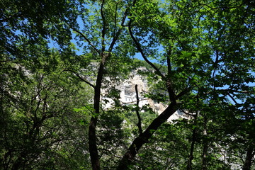Path of hope. The Shrine of the Corona, sanctuary in Spiazzi in Italy