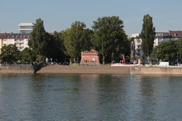 View on the Caponniere die Turmsch&auml;nke from Rhine river