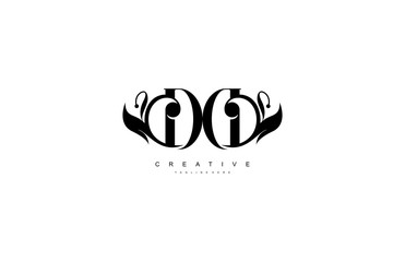 Naklejka premium Initial DD Letter Abstract Leaf Monogram Stylish Logo Design