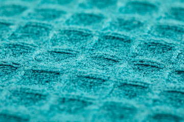 Blue corrugated cotton textiles-close-up of the fabric texture. Texture Of Cotton Fabric. Abstract background and textures for designers