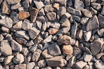 Stone rubble and gravel closeup as an abstract background