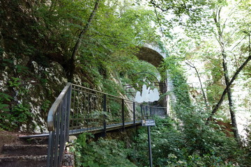 Path of hope. The Shrine of the Corona, sanctuary in Spiazzi in Italy
