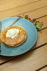 pancakes with ice cream