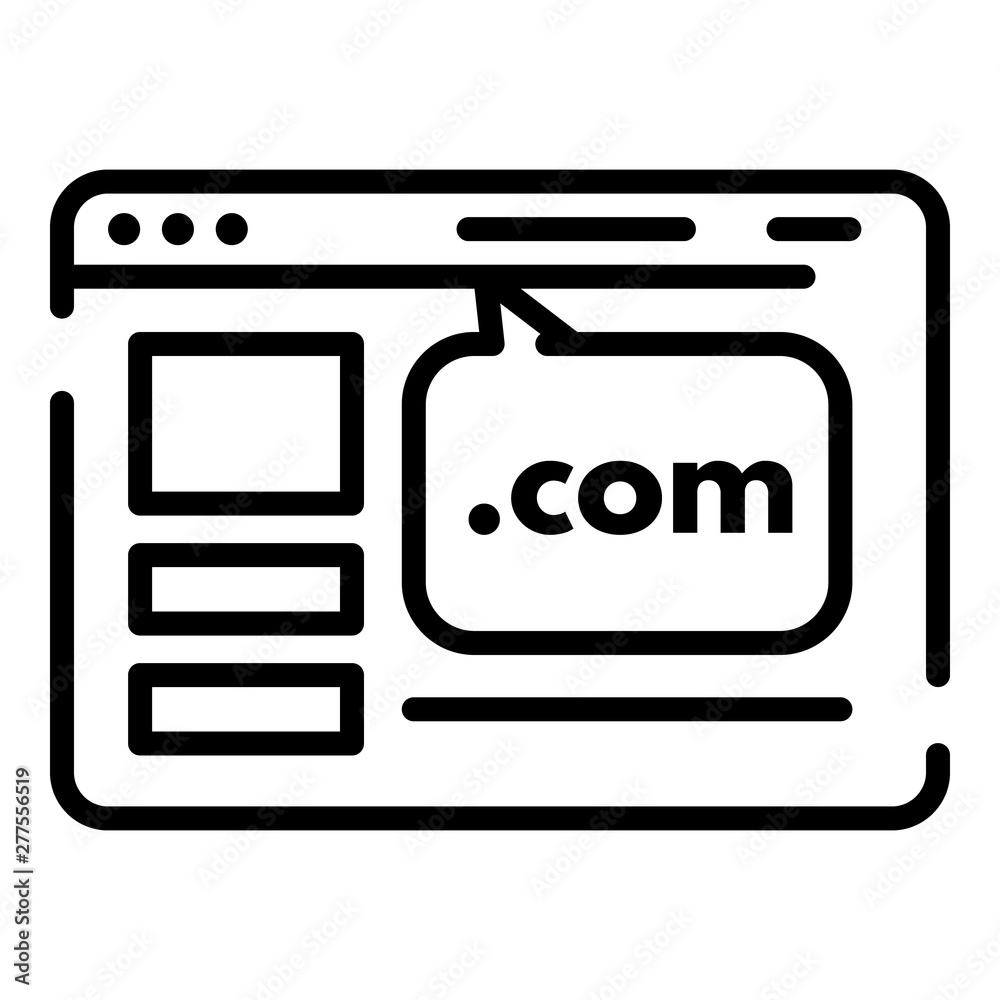 Poster web site domain icon. outline web site domain vector icon for web design isolated on white backgroun