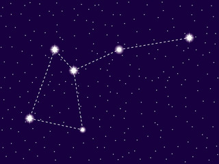Obraz na płótnie Canvas Musca constellation. Starry night sky. Cluster of stars and galaxies. Deep space. Vector illustration