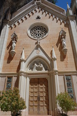 Path of hope. The Shrine of the Corona, sanctuary in Spiazzi in Italy